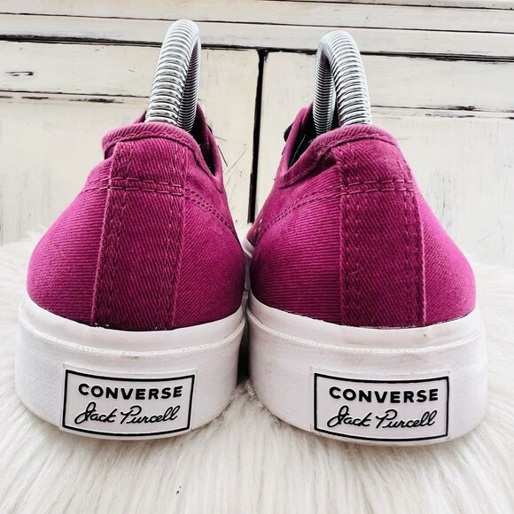 Converse Jack Purcell Magenta Pink Low Top Lace up Wedge Sneakers - Size 10.5 - Picture 5 of 9